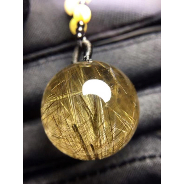 ⭐︎【天然】ゴールド ルチル クオーツ ネックレス 23mm | afcoo.com