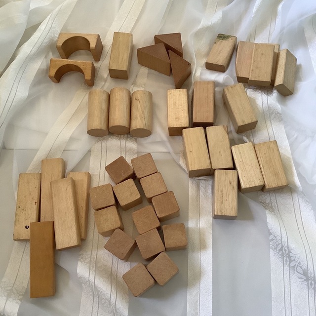 木製積み木セット キッズ/ベビー/マタニティのおもちゃ(知育玩具)の商品写真