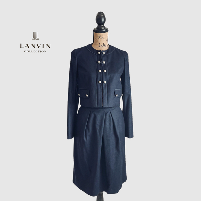 もみじ様専用 LANVIN COLLECTION スカートスーツ ネイビー-