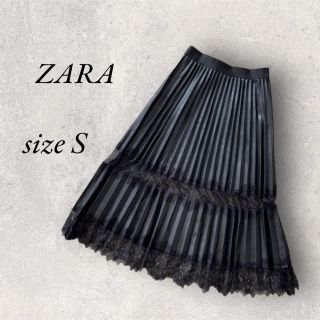 ザラ(ZARA)のZARA フェイクレザーレース　ロングスカートsize S(ロングスカート)