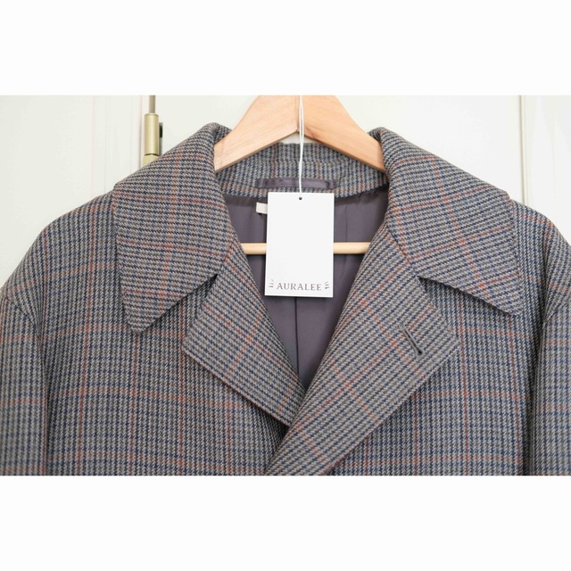 AURALEE(オーラリー)のAURALEE DOUBLE FACE CHECK LONG COAT サイズ3 メンズのジャケット/アウター(ステンカラーコート)の商品写真