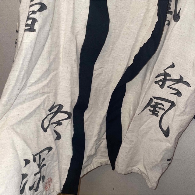 vintage 90s 日本製 漢字 和柄 麻　和風　羽織　薄生地 メンズの水着/浴衣(着物)の商品写真