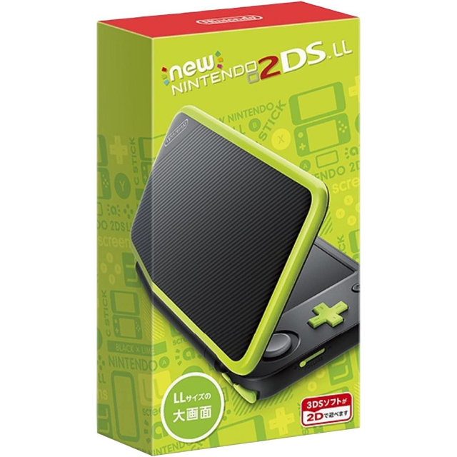 極美品 Nintendo Newニンテンドー 2DS LL  ブラック×ライム