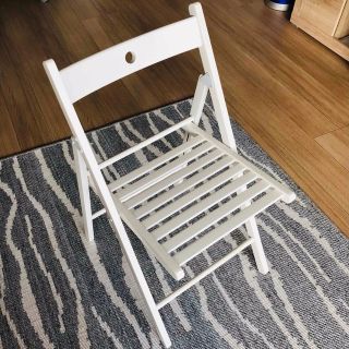 イケア(IKEA)の IKEA/イケア　美品　折り畳み椅子　テリエ　折り畳みチェア　ホワイト(折り畳みイス)