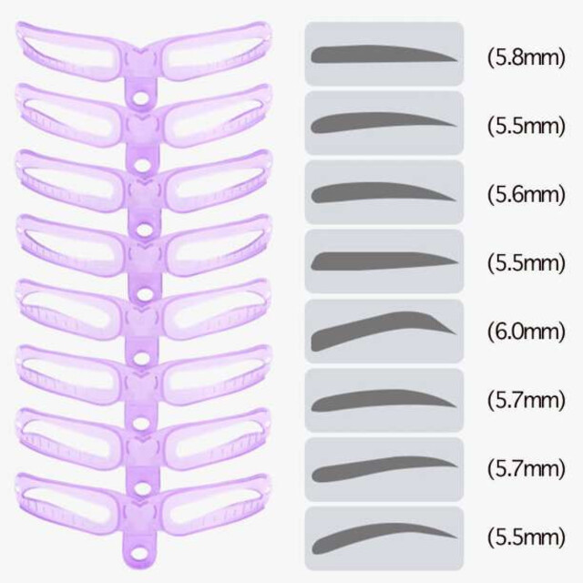眉毛プレート 8種類 誰でも簡単 メイク 時短 トリミングシート 便利な2way コスメ/美容のキット/セット(コフレ/メイクアップセット)の商品写真