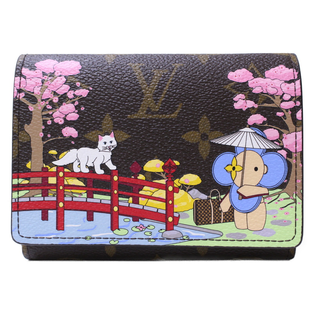 【箱・布袋あり】LOUIS VUITTON　ポルトフォイユ・ヴィクトリーヌ　M80873　モノグラム×ピンク　ヴィヴィエンヌ　桜　日本庭園　折り財布　ウォレット　レディース　シンプル　ギフト　プレゼント包装可　　松前R56号店