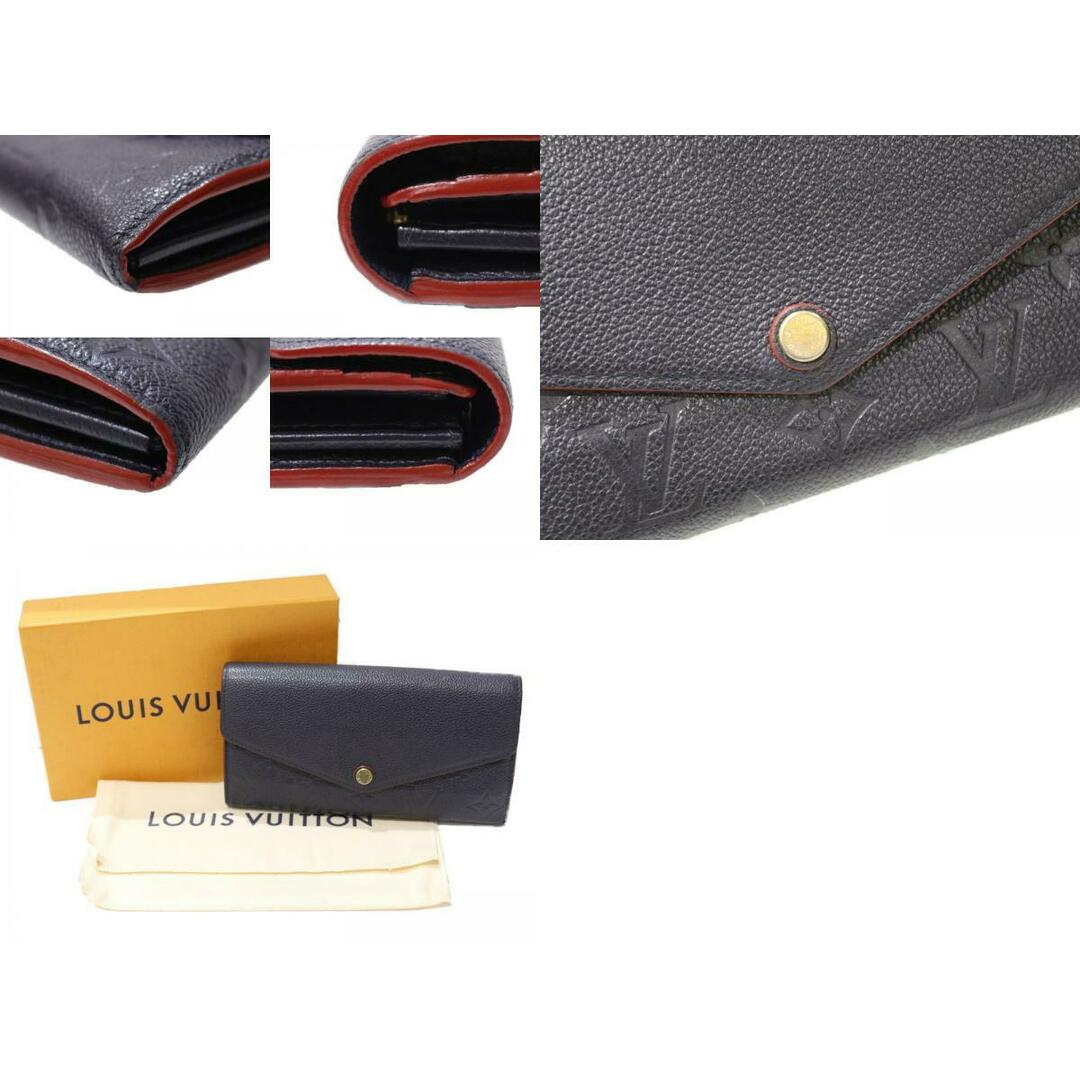 【箱・布袋あり】LOUIS VUITTON　ポルトフォイユ・サラ　M62125　マリーヌルージュ　ネイビー　アンプラント　レザー　モノグラム　長財布　人気　定番　レディース松前R56号店