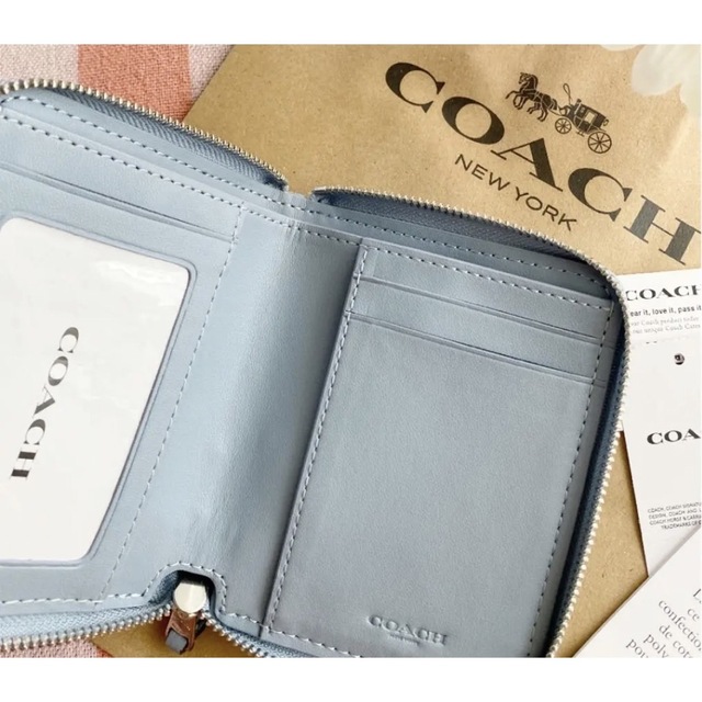 COACH - COACHコーチ♡最新作シグネチャーパステルカラー２つ折り財布