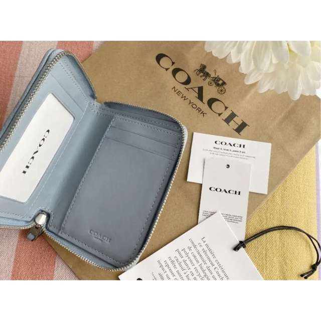 極上美品 COACH コーチ シグネチャーPVC レザー 折り財布