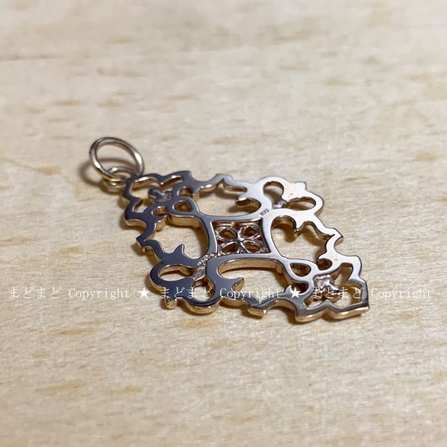 美品 アガット K10 透かし ネックレス チャーム ゴールド agete-