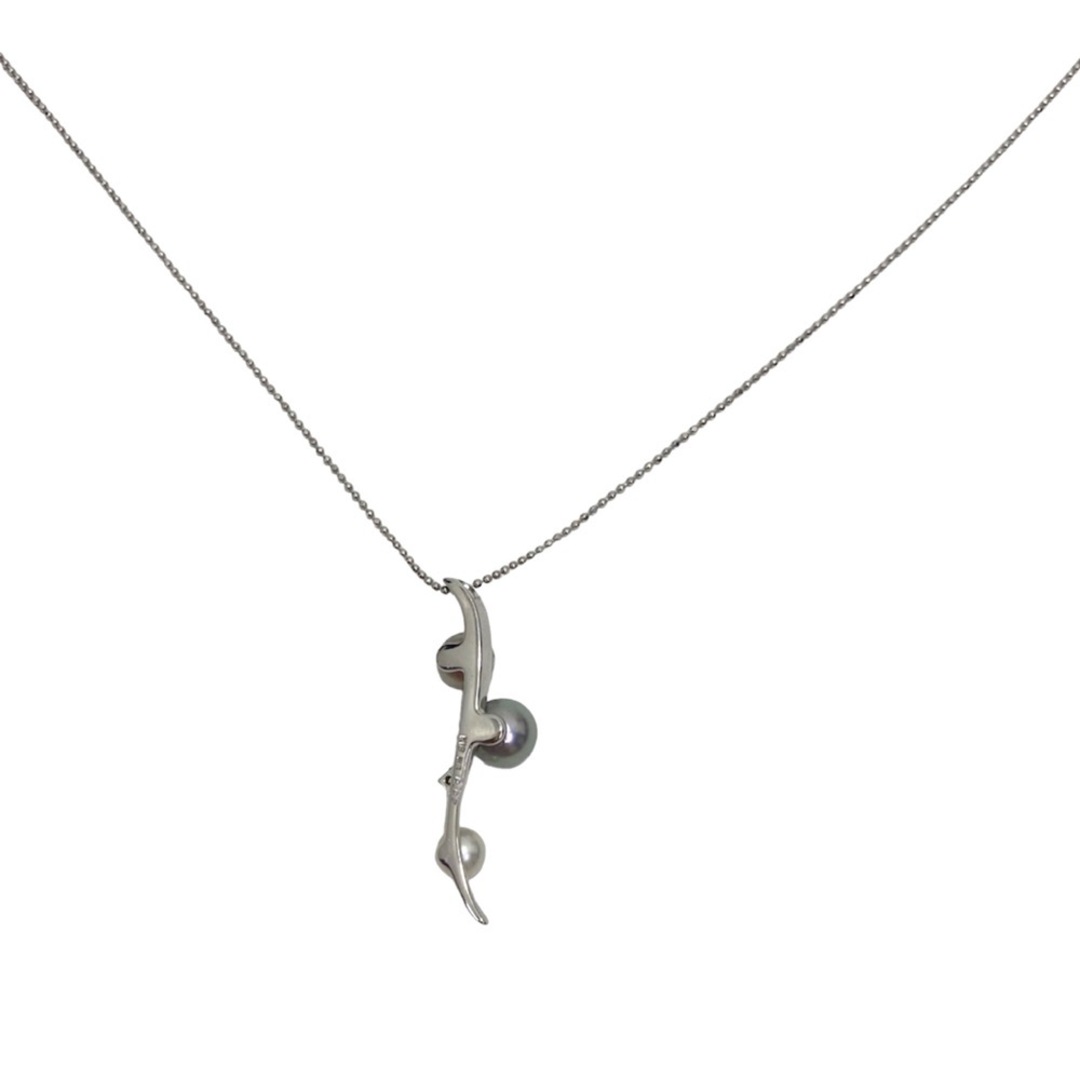 ネックレス ジュエリー アクセサリー 3Pパール ダイヤモンド0.02ct K18