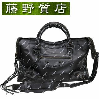 バレンシアガ(Balenciaga)のバレンシアガ BALENCIAGA クラシック シティ バッグ ロゴ 2way ショルダー  斜め掛け ハンドバッグ 黒×白 レザー 505550 8115(トートバッグ)