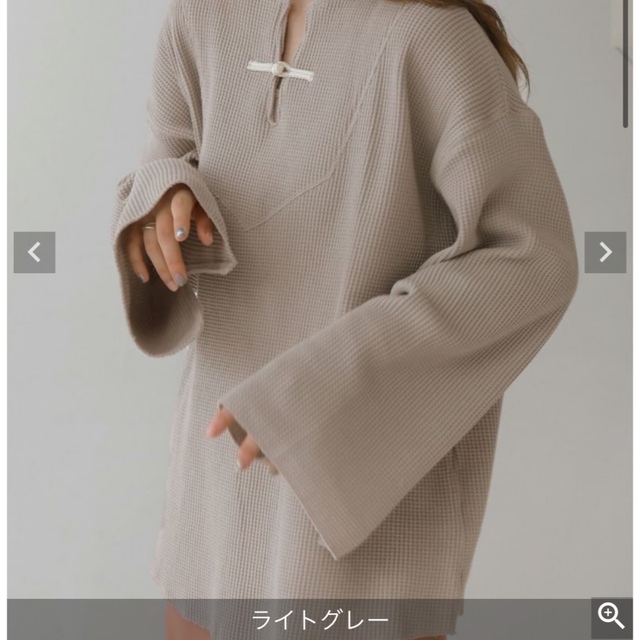 Bou Jeloud(ブージュルード)のBab チャイナボタンワッフルTOPS レディースのトップス(カットソー(長袖/七分))の商品写真