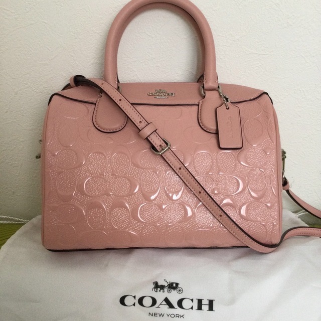 coach コーチ　レザー　サッチェル　ピンク　ショルダーバッグ　美品