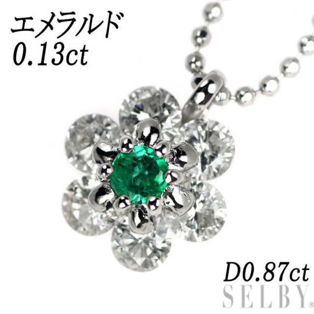 流行 Pt900/ フラワー D0.87ct 0.13ct ペンダントネックレス