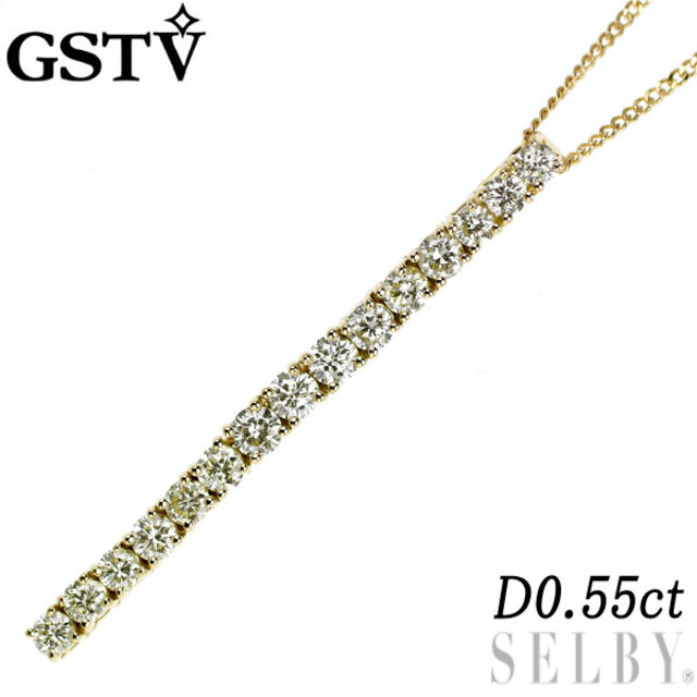 適切な価格 GSTV K18YG ダイヤモンド ペンダントネックレス 0.55ct
