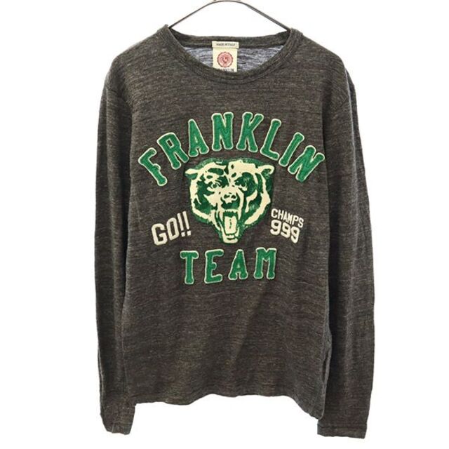 フランクリン マーシャル イタリア製 プリント 長袖 Tシャツ XS グレー
