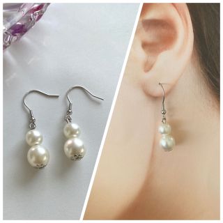 ハンドメイドピアス　パールピアス002★(ピアス)