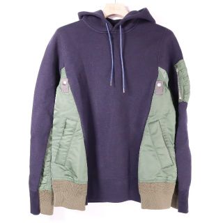 サカイ(sacai)のsacai サカイ　トレーナー　メンズ　ネイビー・グリーン　未使用品(スウェット)