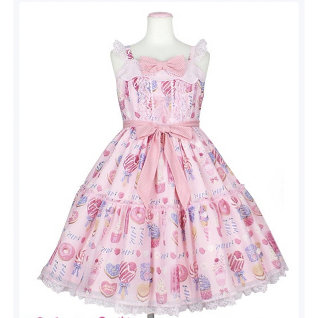 Angelic Pretty(アンジェリックプリティー)のSugar Candy Shopジャンパースカート レディースのワンピース(ひざ丈ワンピース)の商品写真