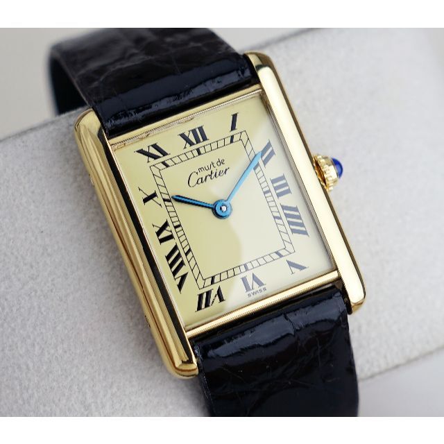 美品 カルティエ マスト タンク アイボリー LM Cartier