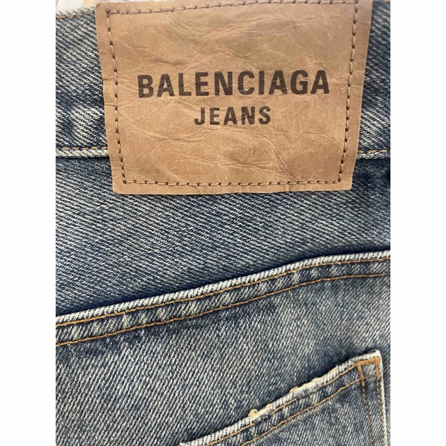 Balenciaga LARGE BAGGY コーティングジーンズ で ブルー
