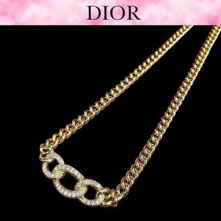 クリスチャンディオール(Christian Dior)のDIOR ディオール　サークル　ラインストーン　ネックレス(ネックレス)