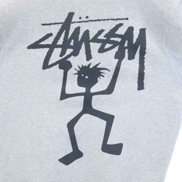 STUSSY(ステューシー)のステューシー バックプリント スウェットパーカー M グレー系 STUSSY ロゴ 裏起毛 メンズ 【中古】  【230126】 メンズのトップス(パーカー)の商品写真