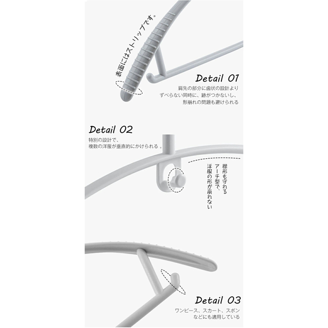 ハンガー すべらない 洗濯 収納 50本 セット プラスチック インテリア/住まい/日用品のインテリア/住まい/日用品 その他(その他)の商品写真