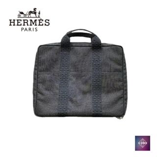 エルメス(Hermes)のHERMES エルメス エールライン キャンバスブリーフバッグ ダークグレー(その他)