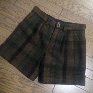 アーペーセー(A.P.C)のA.P.C.アーペーセーウール100％カーキチェック柄ショートパンツ(ショートパンツ)