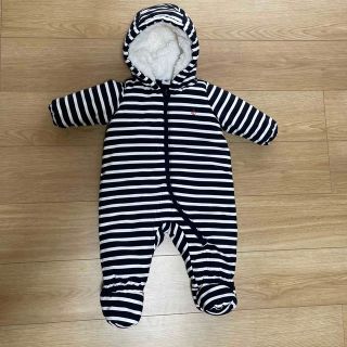 プチバトー(PETIT BATEAU)のPETIT BATEAU カバーオール　12m 74cm  マリニエール　(カバーオール)