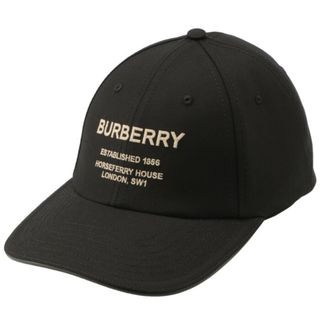 バーバリー(BURBERRY)のバーバリー BURBERRY キャップ コットンツイル ホースフェリープリント 帽子 ブラック 8057625(キャップ)