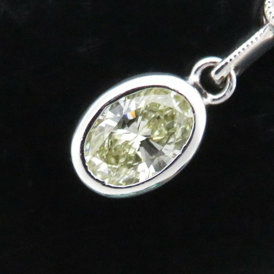 ダイヤモンド ネックレス イエローダイヤモンド0.373ct ダイヤモンド0.15ct K18WG ホワイトゴールド/74117【中古】【FJ】
