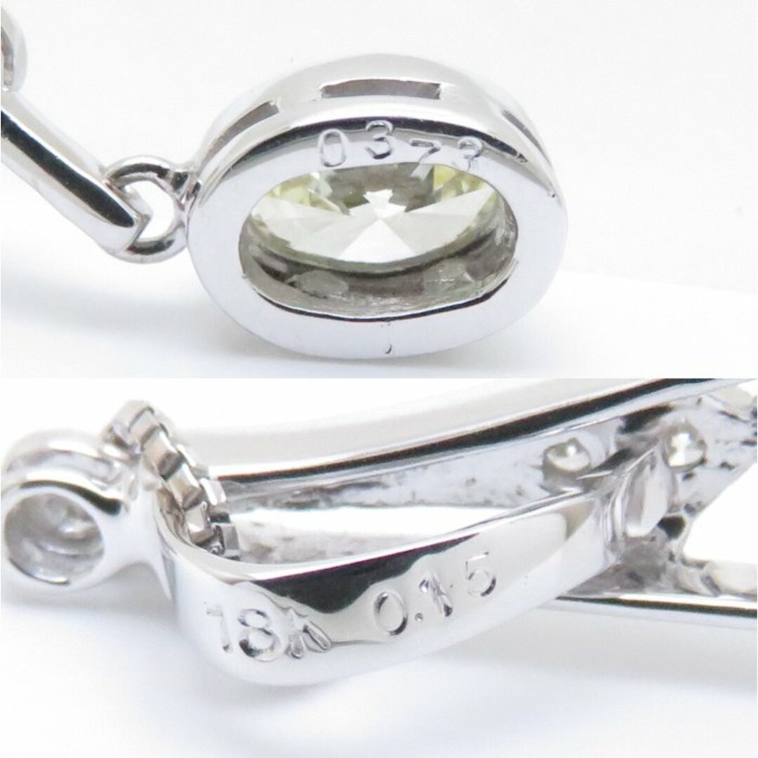 ダイヤモンド ネックレス イエローダイヤモンド0.373ct ダイヤモンド0.15ct K18WG ホワイトゴールド/74117【中古】【FJ】