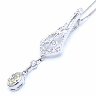 ダイヤモンド ネックレス イエローダイヤモンド0.373ct ダイヤモンド0.15ct K18WG ホワイトゴールド/74117【中古】【FJ】