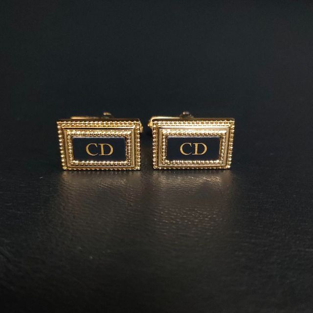 美品】Dior ディオール カフス・タイピンセット ゴールド スクエアCD