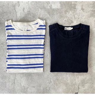 ジェイクルー(J.Crew)のJ.Crew 2点セット/ボーダー Ｔシャツ サイズ L&ニット サイズL(Tシャツ/カットソー(半袖/袖なし))