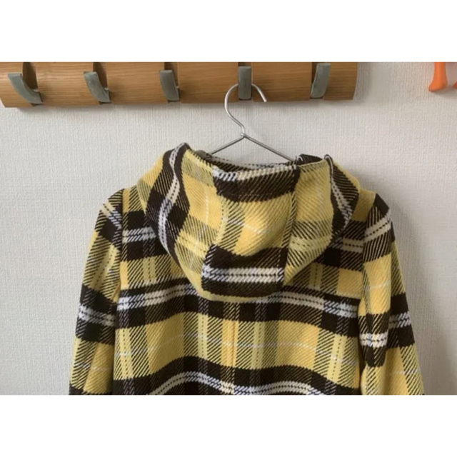 テッツ キッズ チェック ダッフルコート 2wayコート フード付き キッズ/ベビー/マタニティのキッズ服女の子用(90cm~)(コート)の商品写真