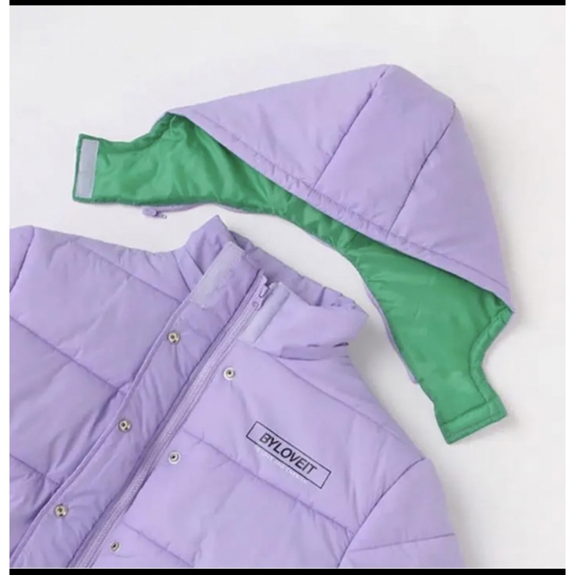 NARUMIYA INTERNATIONAL(ナルミヤ インターナショナル)のバイラビット　コートダウン上着ウエアー　紫　緑140150160 キッズ/ベビー/マタニティのキッズ服女の子用(90cm~)(ジャケット/上着)の商品写真