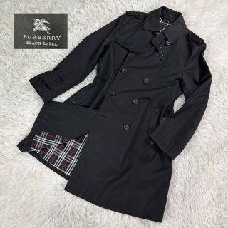 バーバリーブラックレーベル(BURBERRY BLACK LABEL)の【即日発送】ブラックレーベル トレンチコート ブラック ノバチェック Mサイズ(トレンチコート)