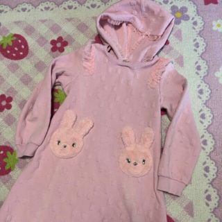 キッズ服女の子用(90cm~)【新品】メゾピアノ130ワンピースうさぎ