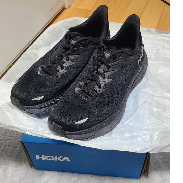 HOKA ONE ONE(ホカオネオネ)のホカオネオネ　クリフトン8　ワイド　27.5cm　ブラック メンズの靴/シューズ(スニーカー)の商品写真