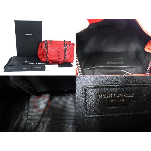 サンローラン YSL レザー チェーンショルダーバッグ Vステッチ | www