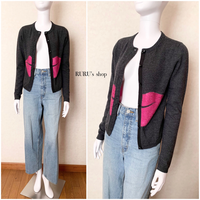 新品 alice+olivia Love クリスタルストーン ロゴ カーディガン