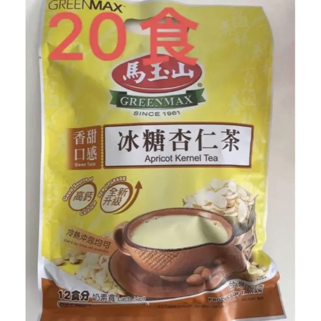 食品/飲料/酒台湾 馬玉山 冰糖杏仁茶    氷砂糖入り杏仁茶（30g×20食)