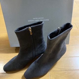 ユナイテッドアローズグリーンレーベルリラクシング(UNITED ARROWS green label relaxing)のグリーンレーベルリラクシング　ナロウスクエア　ショートブーツ　グレー(ブーツ)