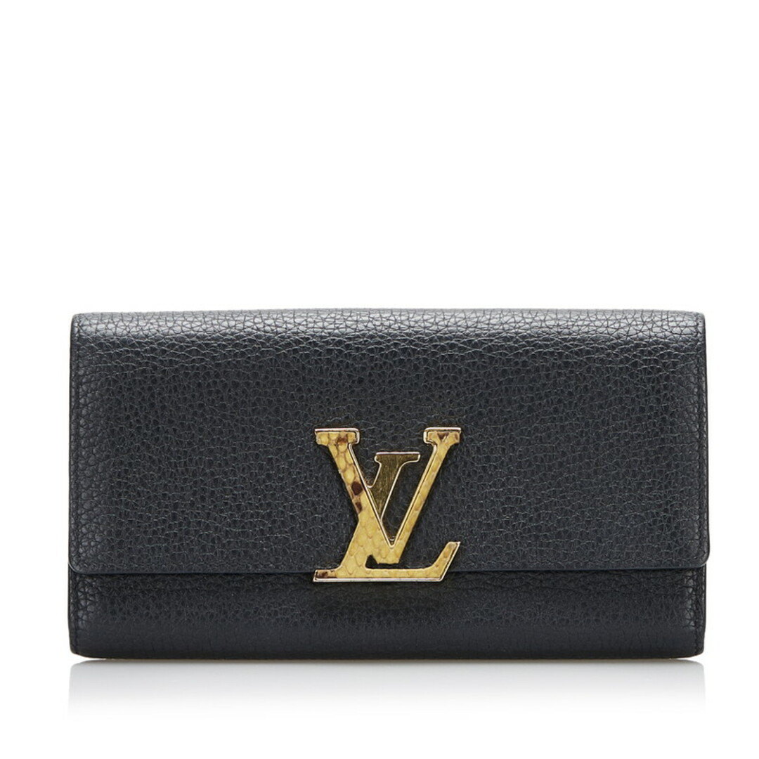 ルイ ヴィトン ポルトフォイユ カプシーヌ 長財布 N90129 レザー パイソン メンズ LOUIS VUITTON 【1-0084237】あり札入れ