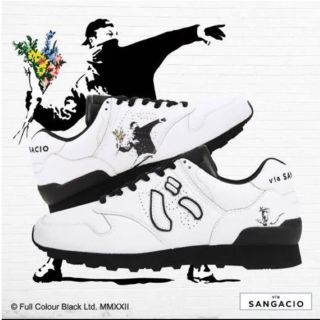限定】SANGACI サンガッチョ バンクシー スニーカー 白×黒の通販 by