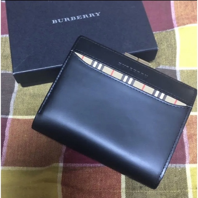 BURBERRY - 最終価格!!バーバリー チェック がま口 折り財布 の通販